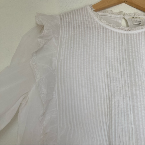 Make the Cowboys Cry Aritzia Wilfred La Boheme Ruffled white Elia Dress L B033 - Picture 5 of 9